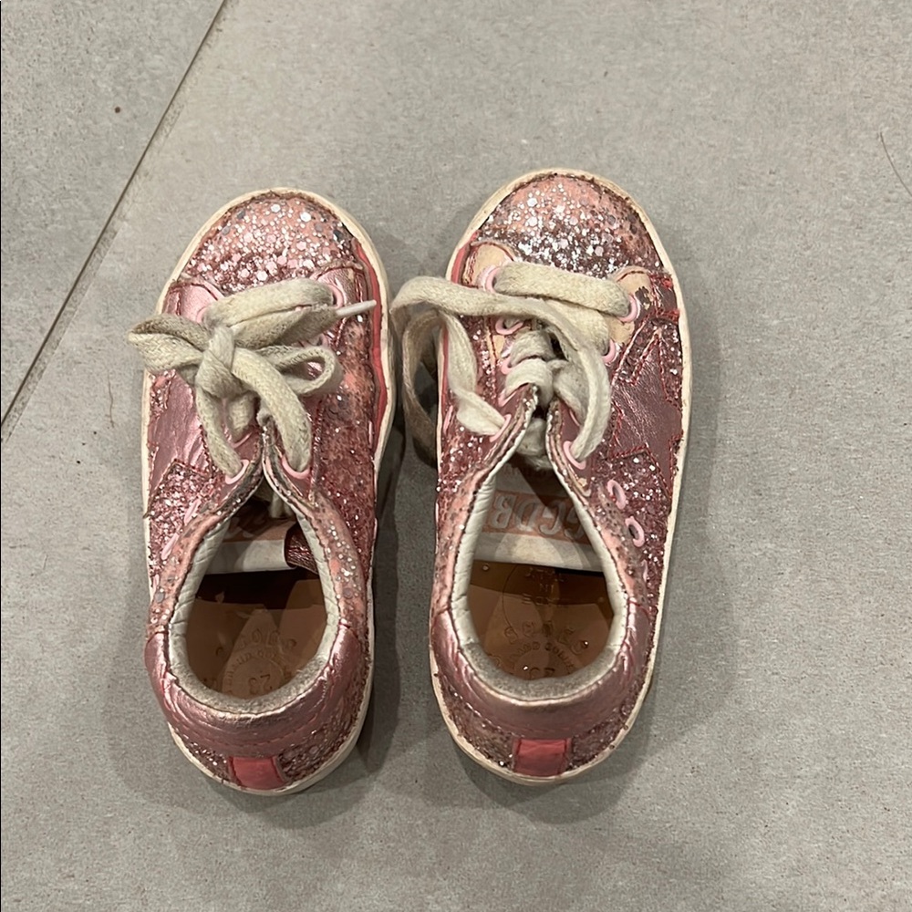 Golden Goose Kids Sparkle Pink Glitter Lace-Up Sneakers